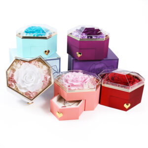 Creative Prismatic Valentine's Day Rose Jewelry Soap flower gift box Necklace drawer jewelry box