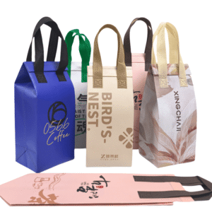 Customized Aluminium Foil Cooler Bag Non-Woven Takeaway Portable Insulated Thermal Bag for Coffee Deliver