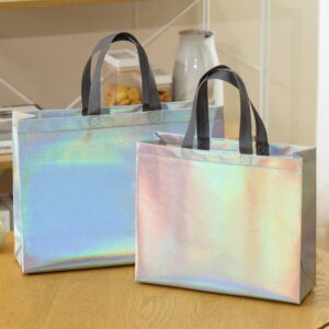 Eco Friendly Foldable Grocery Shopping Tote Laser Non Woven Shopping Packaging Gift Bags for Supermarket
