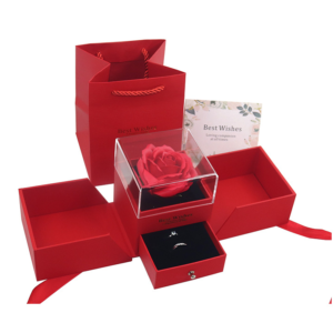 Hot Selling Red Acrylic Soap Rose Gift Box for Valentines Days