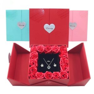 Good Quality Opening Paper 16Pcs Soap Rose Packaging Double Door Box Durable Material Gift Box for Jewelry