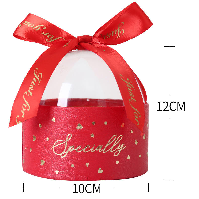 Luxury Round Candy Biscuit Packaging Box with Clear Window for Wedding Box Food PVC Cake Box Customized