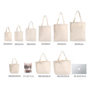 Wholesale Custom Logo Print Eco-Friendly Design Recycled Natural Organic Cotton Canvas Fabric Tote Bag With Handle