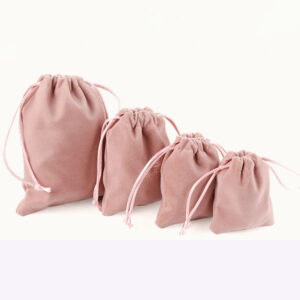7X9cm Wholesale Jewelry Packing Pouch Small Drawstring Gift Velvet Bag With Customized Logo