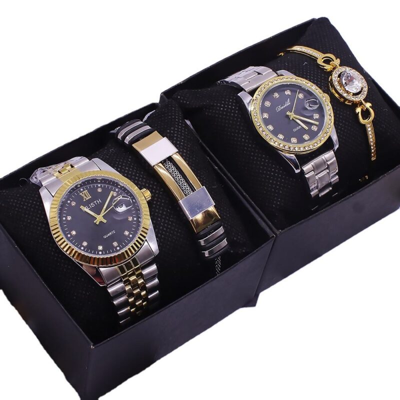 Fashion Couple Watches for Men Women Golden Stainless Steel Luxury Wristwatch Trendy Lover's Watches HOT - Image 6
