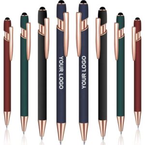 Customizable Logo Stylus Pen Printed/Printing Brand Stylus Soft Touch Metal Ballpoint Pen Promotion Pens with Custom Logo
