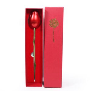 Single Rose Plastic Jewelry Box for Necklaces and Rings Storage