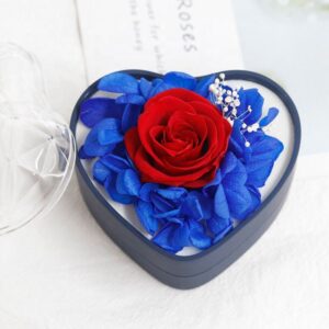 Mothers Day Gift Eternal Rose Jewelry Box Valentines Heart Shaped Preserved Roses Box