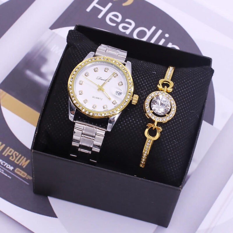 Fashion Couple Watches for Men Women Golden Stainless Steel Luxury Wristwatch Trendy Lover's Watches HOT - Image 5