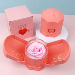 Factory Wholesale New Style Angle Shape Eternal Preserved Roses in Acrylic Gift Box for Valentine Day