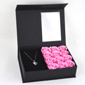 Decoration Artificial Flowers Rose Box For Valentine'S Day Gift Box With Cardboard