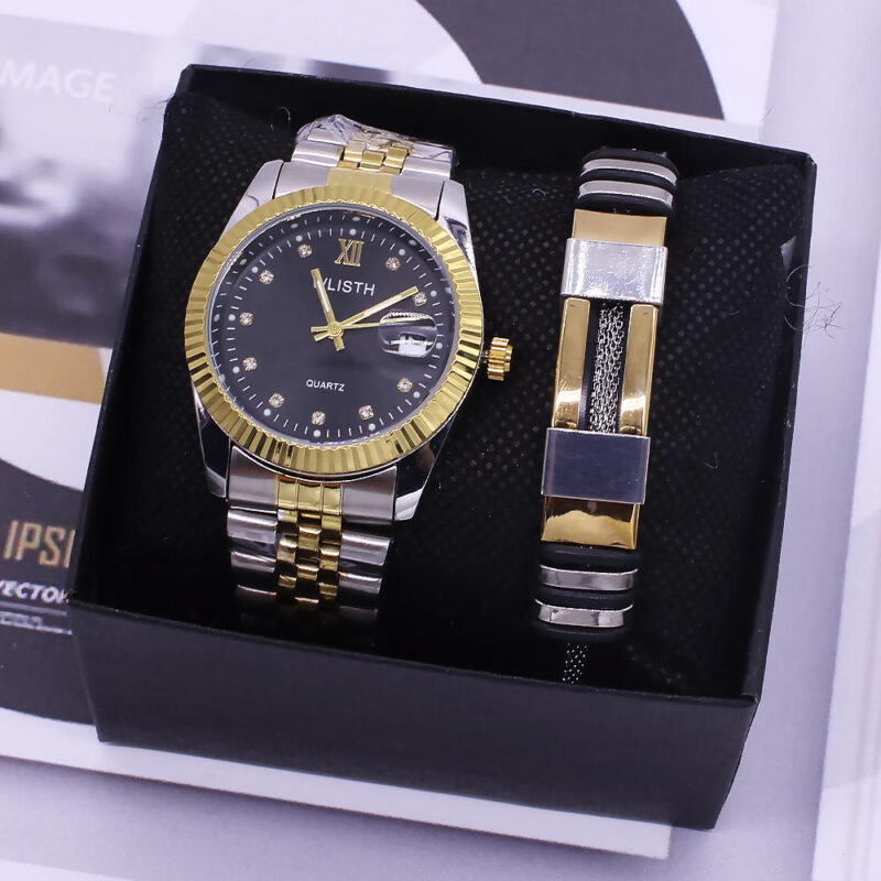 Fashion Couple Watches for Men Women Golden Stainless Steel Luxury Wristwatch Trendy Lover's Watches HOT - Image 2