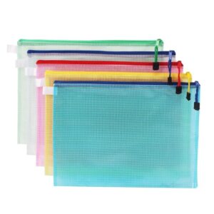 Personalized Mesh Zipper Pouch Bags,A4 Durable Storage for Travel, Office Supplies