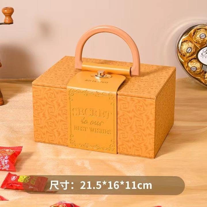 Spot Exquisite Leather Souvenir Gift Box Female Bridesmaid Hand Raised Wedding Gift Box Ins Style