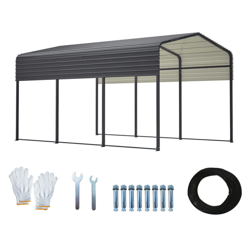 10×15 Metal Carport Garage Outdoor Galvanized Car Shelter for Car, Boats and Truck - Image 5