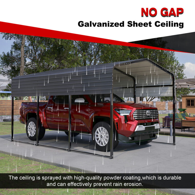 10×15 Metal Carport Garage Outdoor Galvanized Car Shelter for Car, Boats and Truck - Image 7